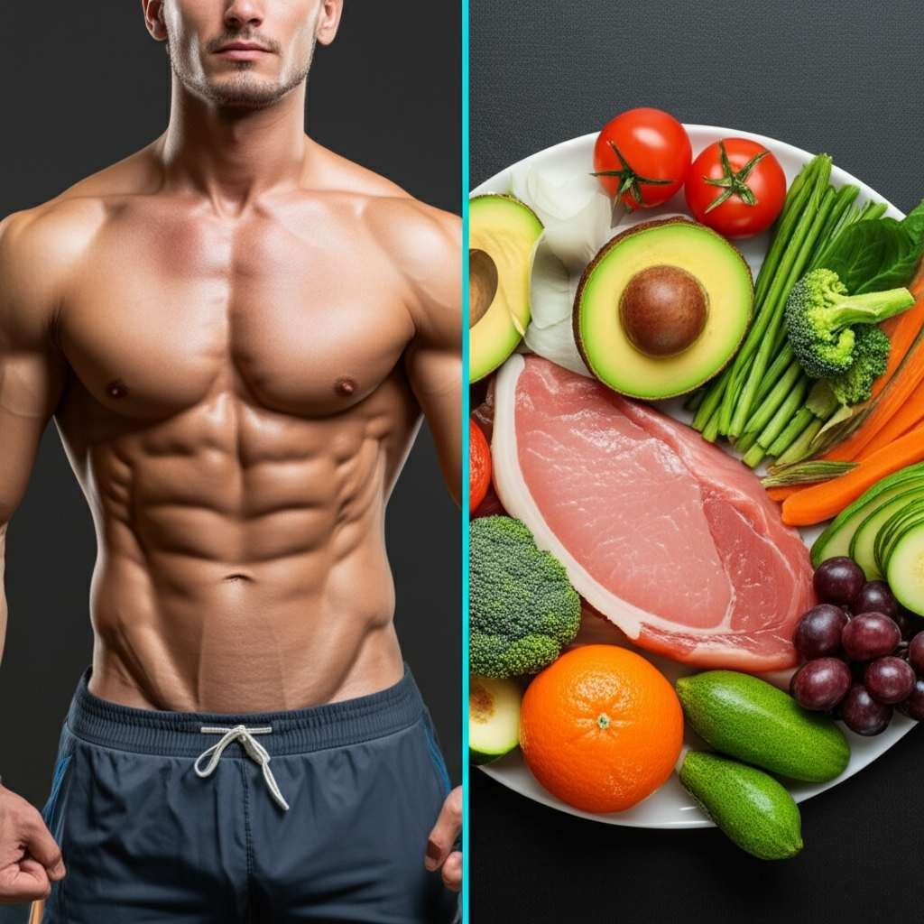 Generate a high-quality, relevant image prompt for an article about: Burn Fat Build Muscle Diet: Pow