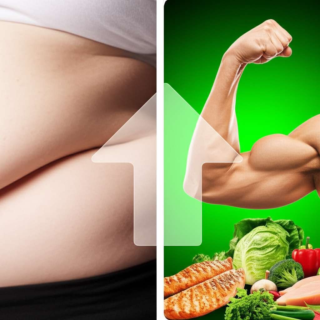 Generate a high-quality, relevant image prompt for an article about: Burn Fat Build Muscle Diet: Pow