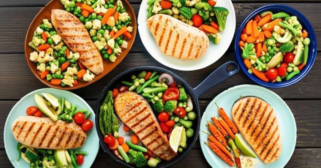 Generate a high-quality, relevant image prompt for an article about: 7 Day High Protein Meal Plan: A