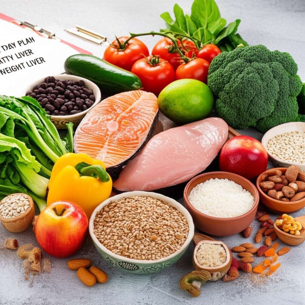 Generate a high-quality, relevant image prompt for an article about: 21 Day Meal Plan For Fatty Live