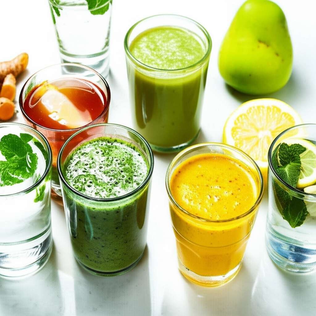 Generate a high-quality, relevant image prompt for an article about: 10 Drinks To Help Fatty Liver W
