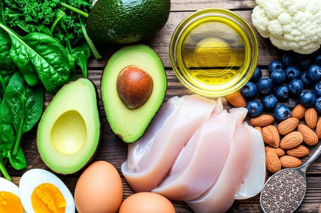 Generate a high-quality, relevant image prompt for an article about: 10 Low Carb Foods For Fatty Liv