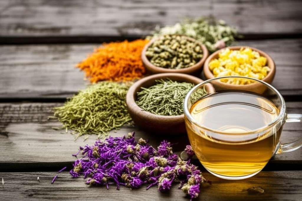 Generate a high-quality, relevant image prompt for an article about: 12 Best Herbal Teas: Amazing Fa