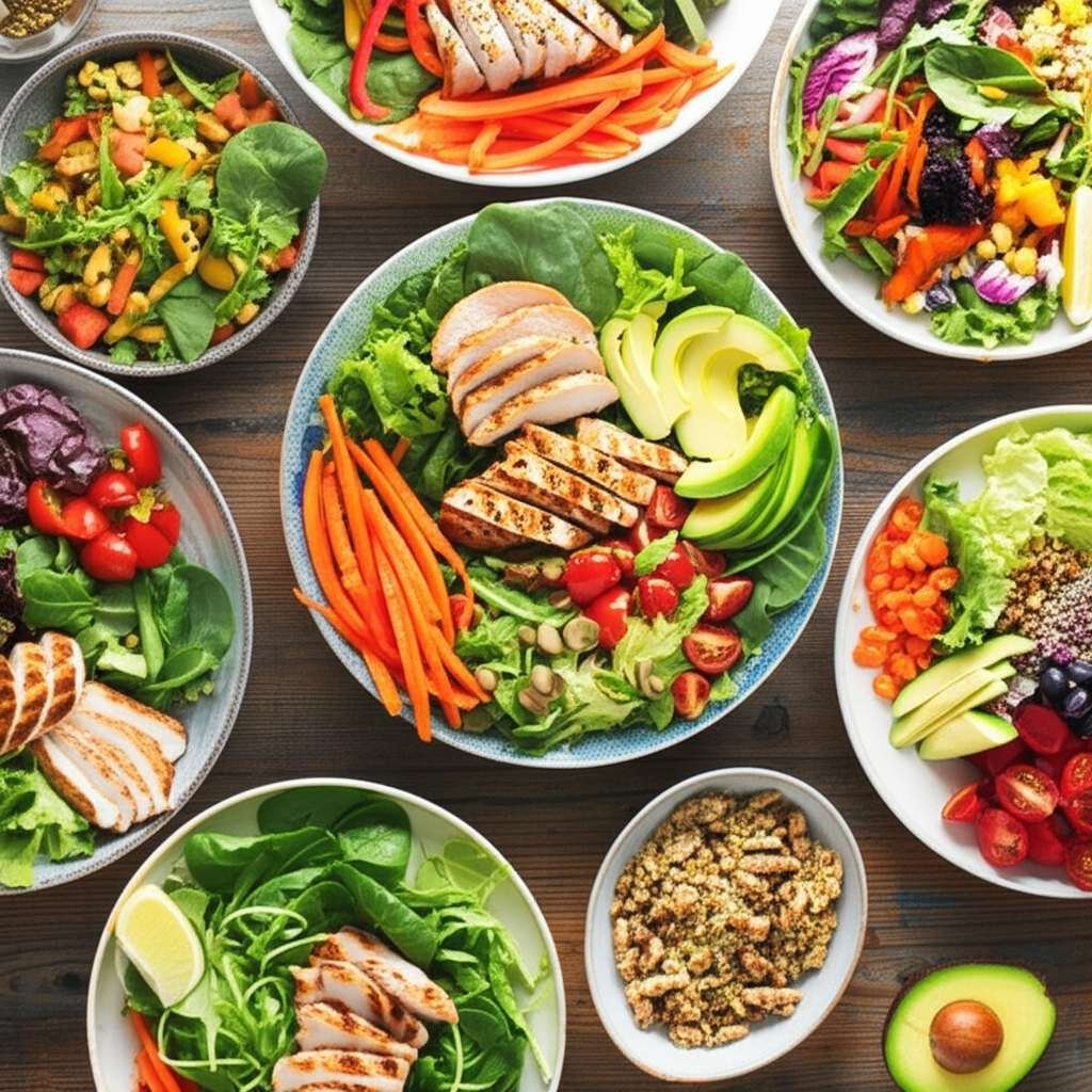 Generate a high-quality, relevant image prompt for an article about: 12 Best Salads: Your Fatty Live