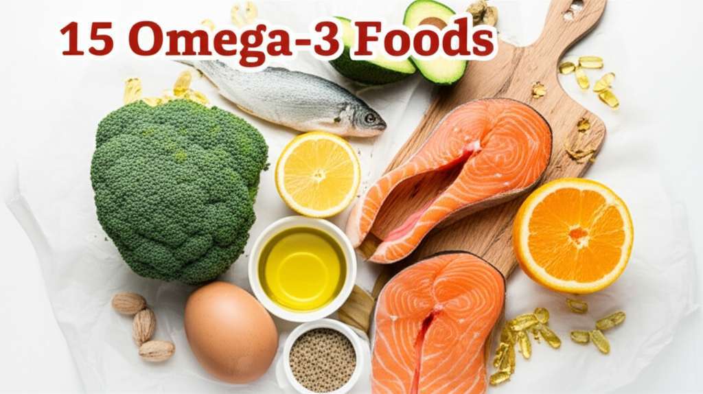 Generate a high-quality, relevant image prompt for an article about: 15 Omega 3 Foods: Lose Fatty Li