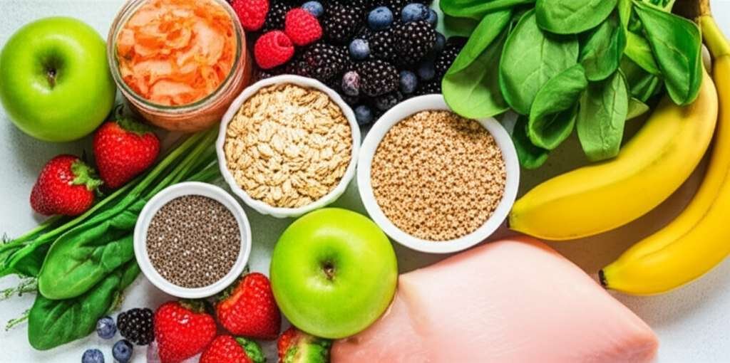 Generate a high-quality, relevant image prompt for an article about: 15 Gut Friendly Foods For Fatty