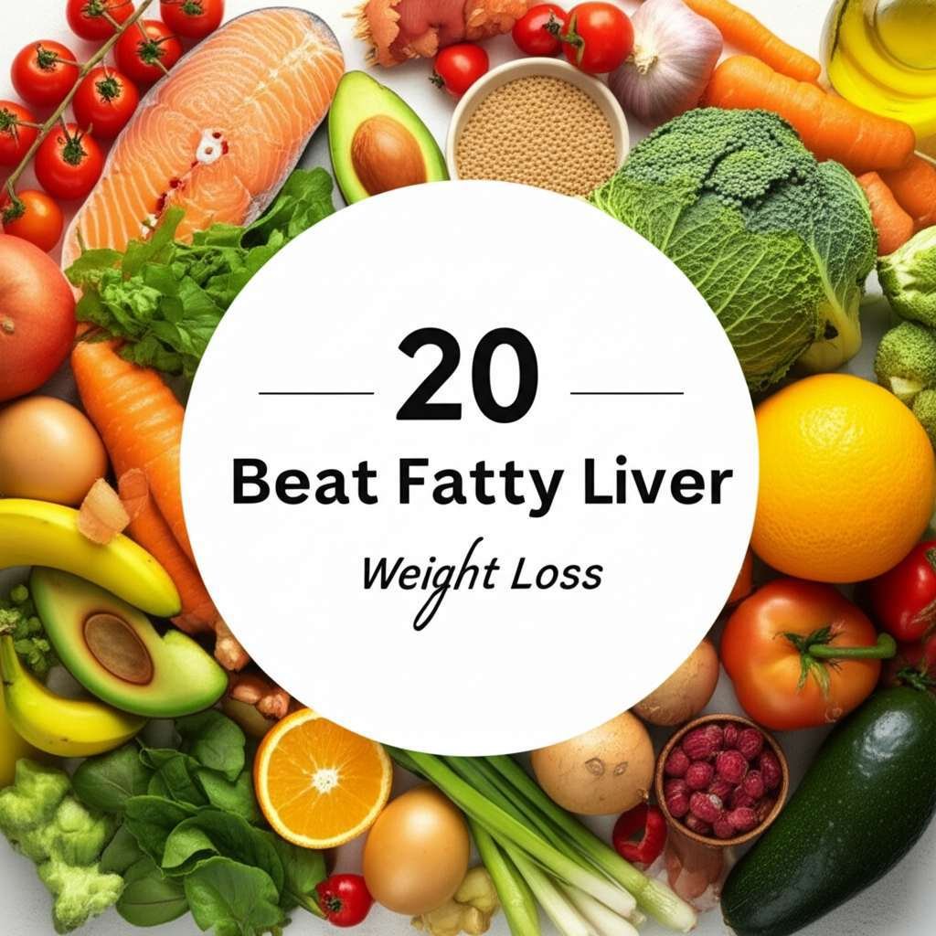 Generate a high-quality, relevant image prompt for an article about: 20 Foods: Beat Fatty Liver Weig