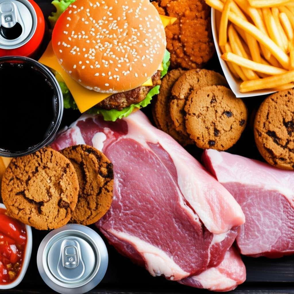 Generate a high-quality, relevant image prompt for an article about: 20 Foods To Avoid For Fatty Liv