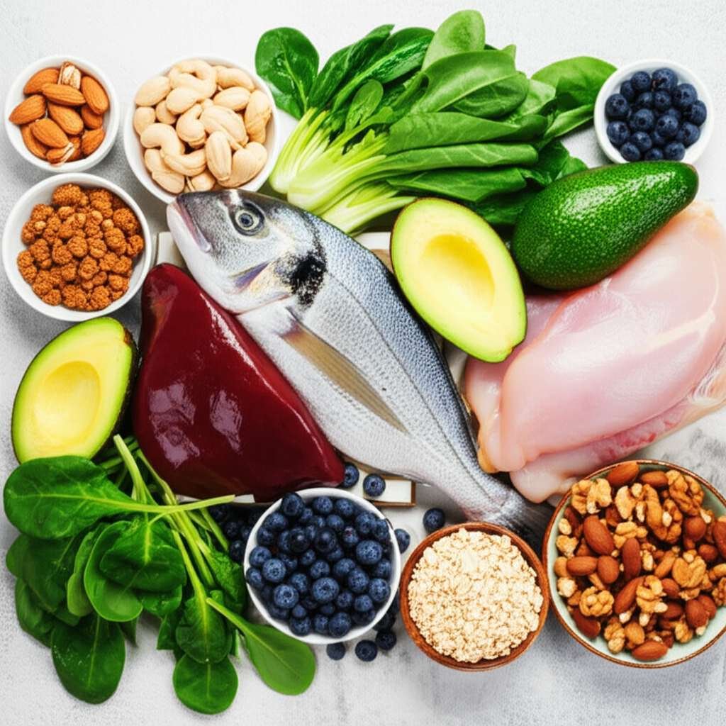 Generate a high-quality, relevant image prompt for an article about: 20 Foods To Eat Daily For Fatty