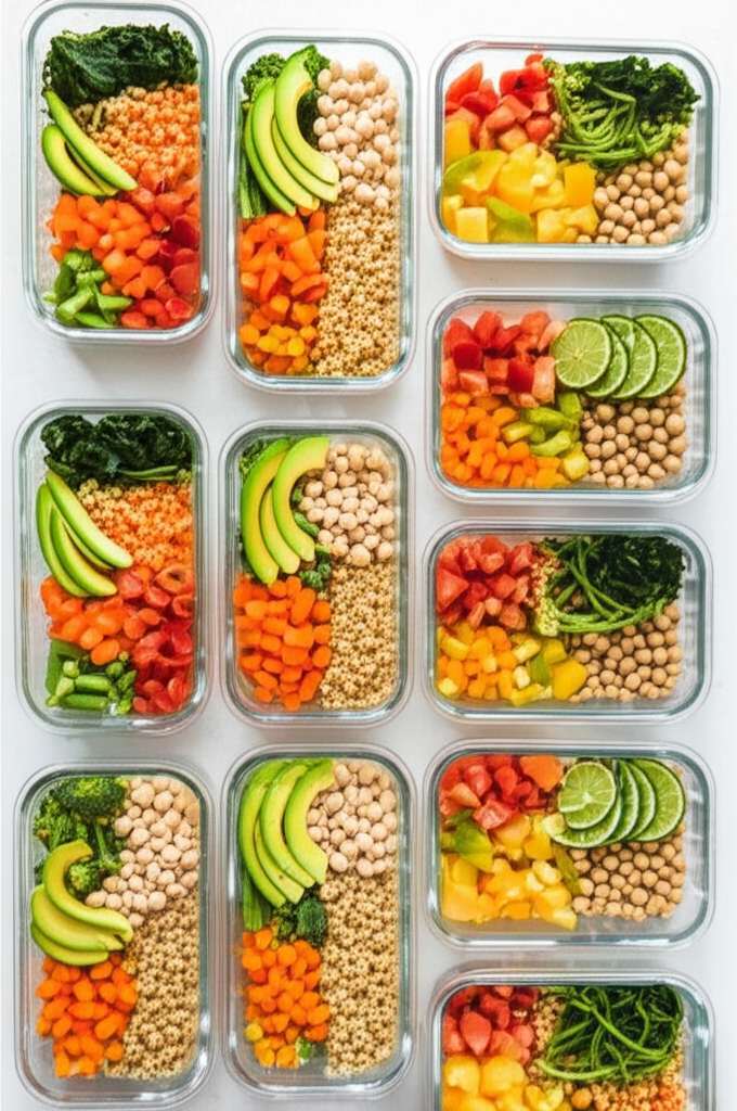 Generate a high-quality, relevant image prompt for an article about: 30 Day Vegetarian Meal Prep: Am