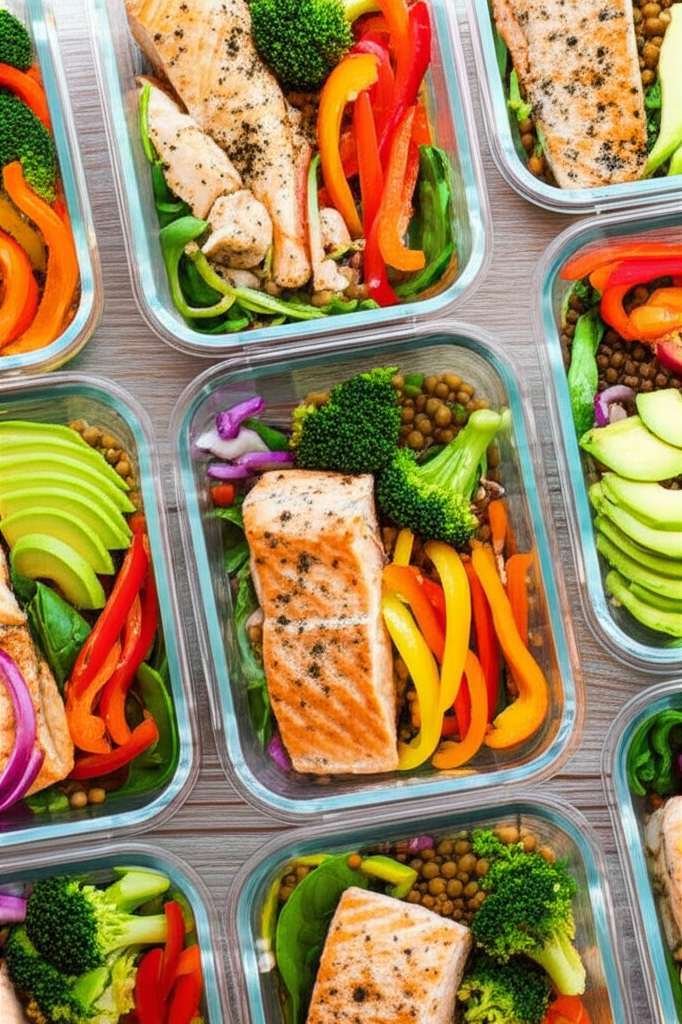 Generate a high-quality, relevant image prompt for an article about: 30 Day High Protein Meal Prep: