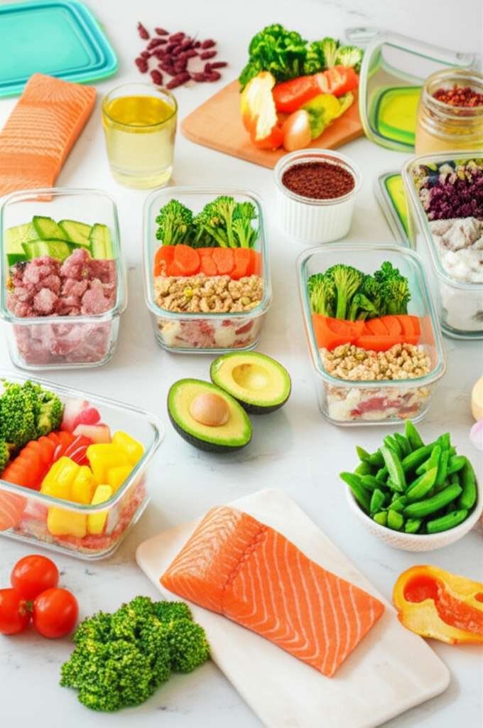 Generate a high-quality, relevant image prompt for an article about: 30 Day Dairy Free Meal Prep: Am