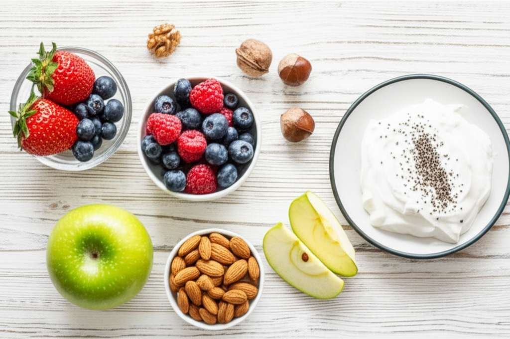 Generate a high-quality, relevant image prompt for an article about: What Snacks Are Good For Fatty