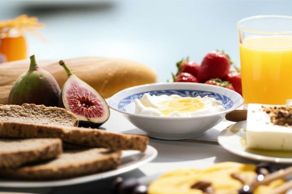Generate a high-quality, relevant image prompt for an article about: Mediterranean Diet Breakfast: D