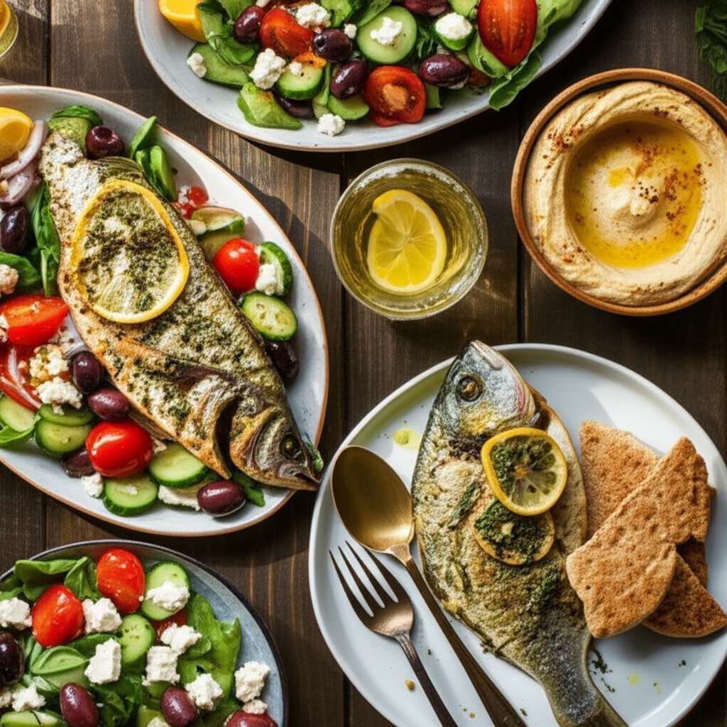 Generate a high-quality, relevant image prompt for an article about: Mediterranean Diet Dinner Recip