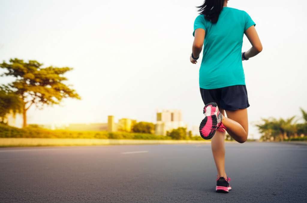 Generate a high-quality, relevant image prompt for an article about: How Much Fat Burn In 1km Runnin
