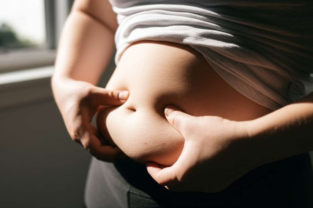 Generate a high-quality, relevant image prompt for an article about: Why Can I Lose The Fat On My St