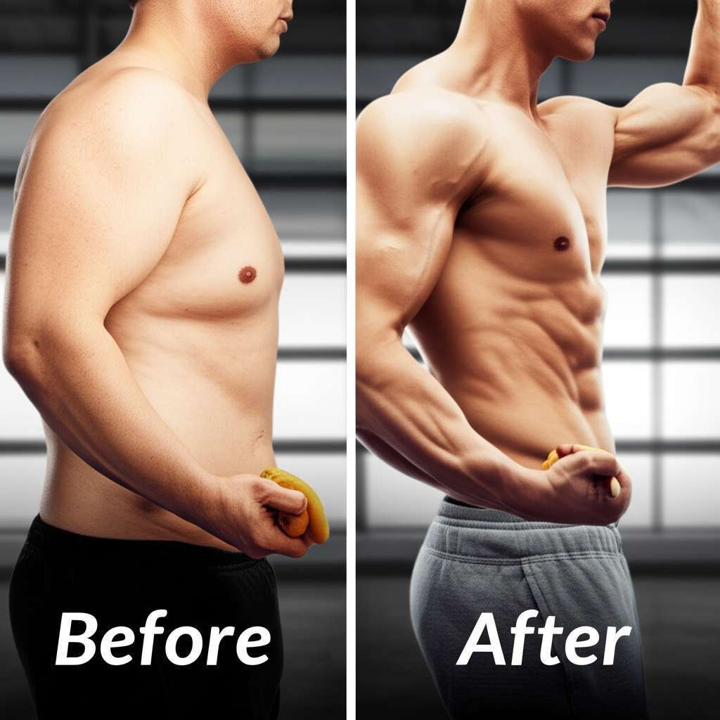 Generate a high-quality, relevant image prompt for an article about: Burn Fat and Gain Muscle: Amazi