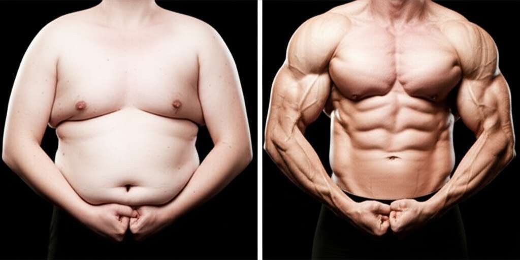 Generate a high-quality, relevant image prompt for an article about: Burn Fat and Gain Muscle: Amazi