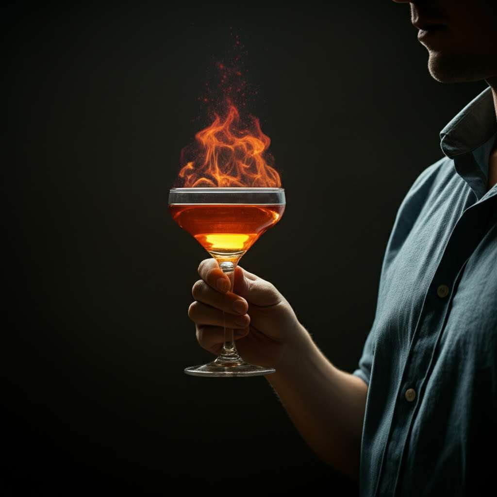 Generate a high-quality, relevant image prompt for an article about: Can You Burn Fat With Alcohol I