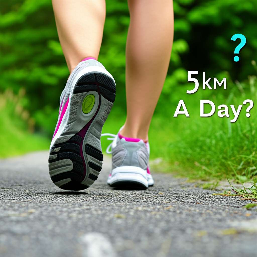 Generate a high-quality, relevant image prompt for an article about: Can I Lose Weight By Walking 5k
