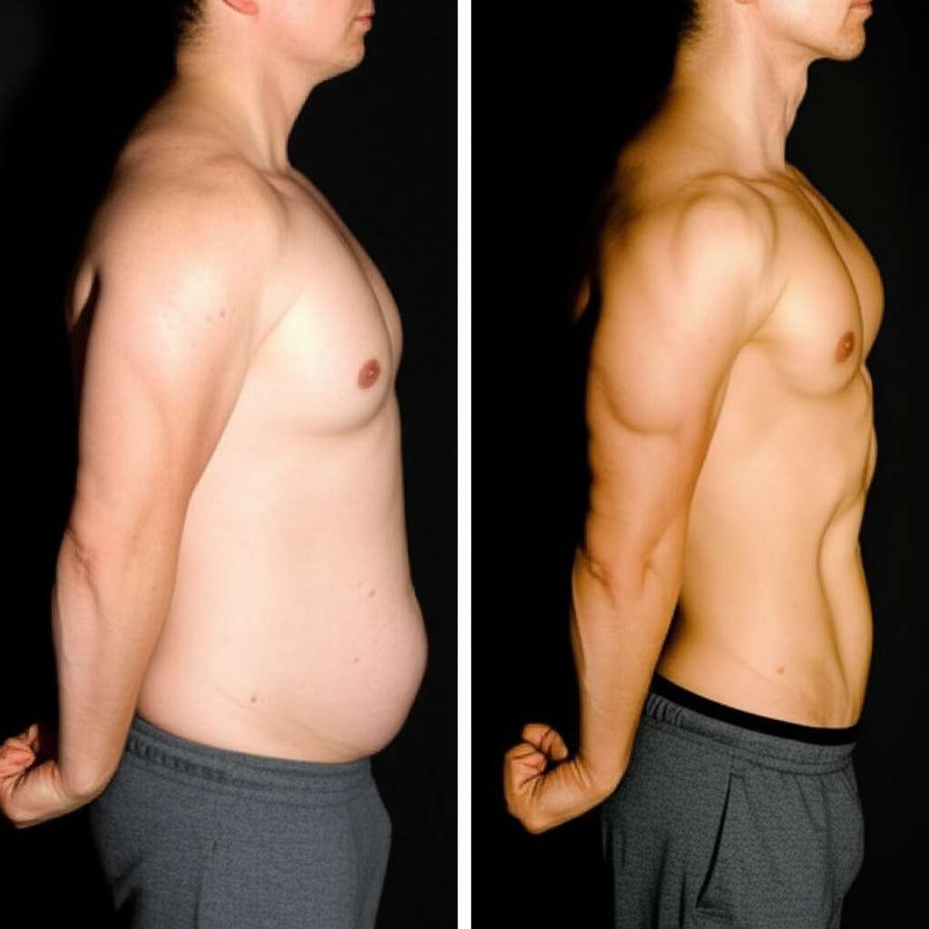 Generate a high-quality, relevant image prompt for an article about: Can I Burn Fat and Gain Muscle