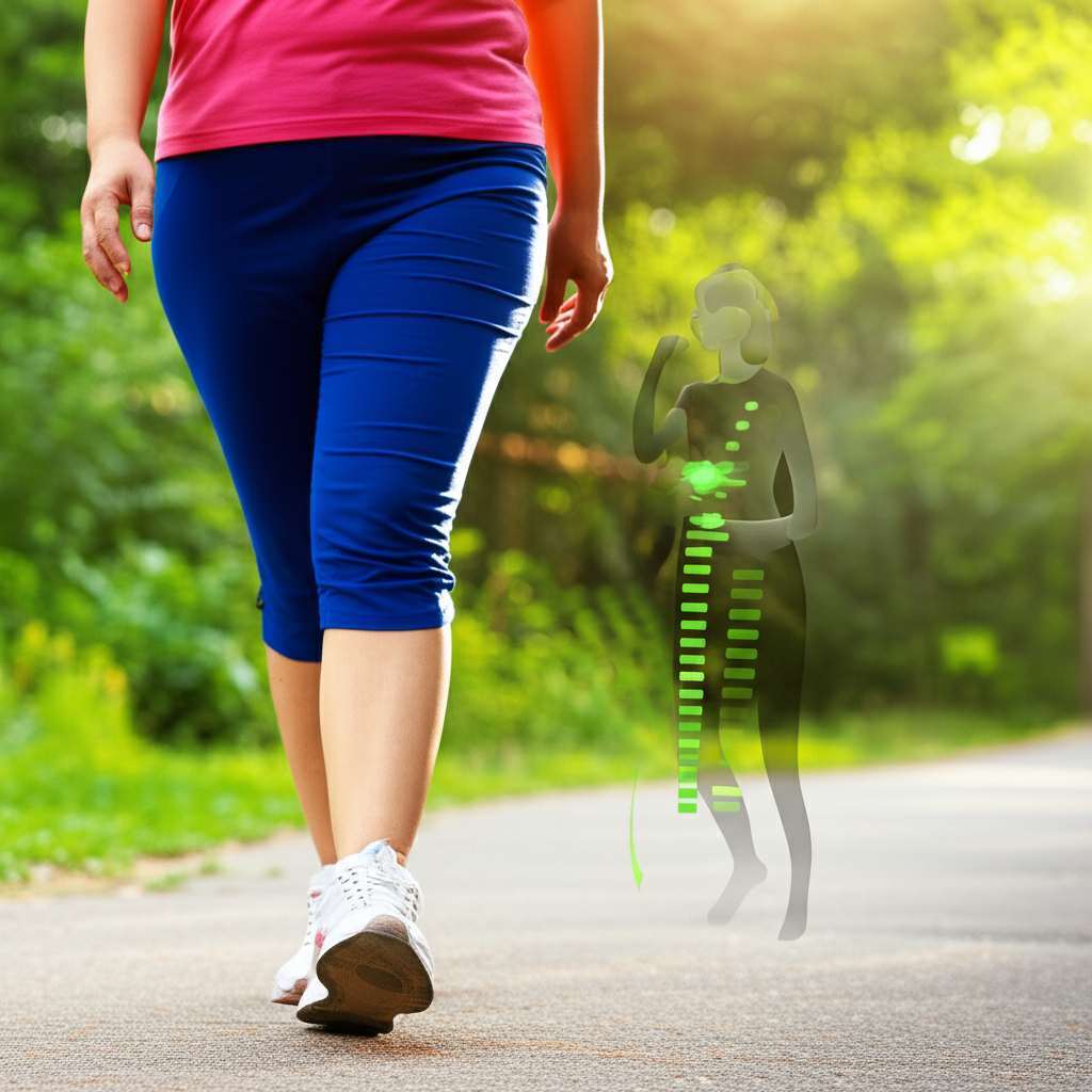 Generate a high-quality, relevant image prompt for an article about: How Much Weight Can I Lose Walk