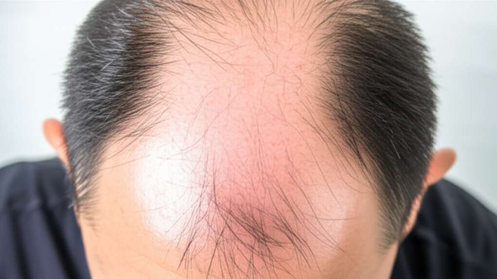 Generate a high-quality, relevant image prompt for an article about: Does Weight Gain Cause Hair Los