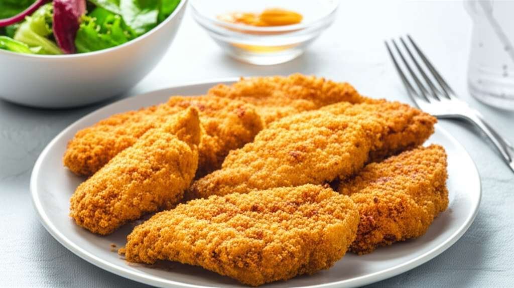 Generate a high-quality, relevant image prompt for an article about: Is Breaded Chicken Good For Wei
