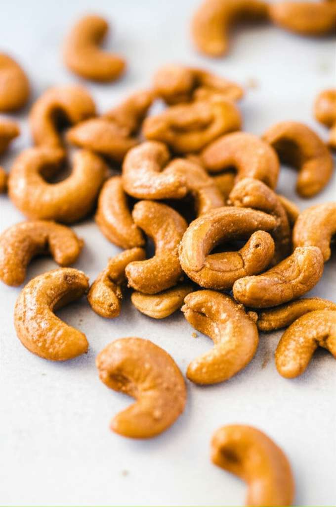 Generate a high-quality, relevant image prompt for an article about: Are Honey Roasted Cashews Good