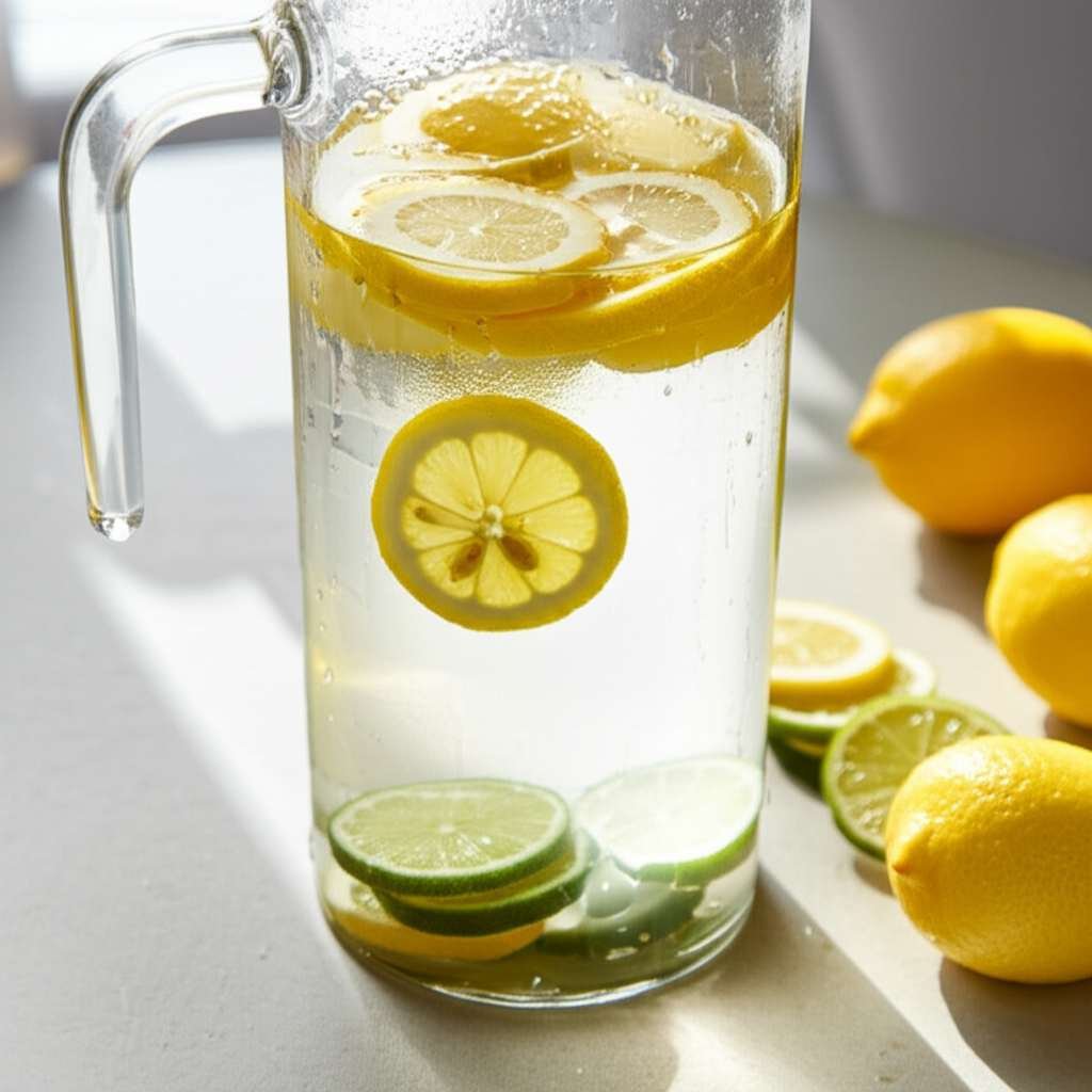 Generate a high-quality, relevant image prompt for an article about: How to Make Lemon Lime Water: A