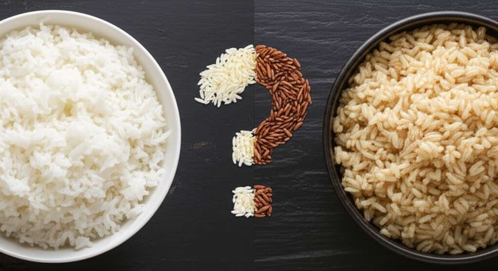 Generate a high-quality, relevant image prompt for an article about: Is White Rice Or Brown Rice Bet