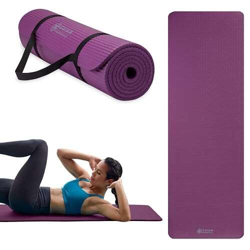Gaiam Essentials Thick Yoga Mat Fitness & Exercise Mat.