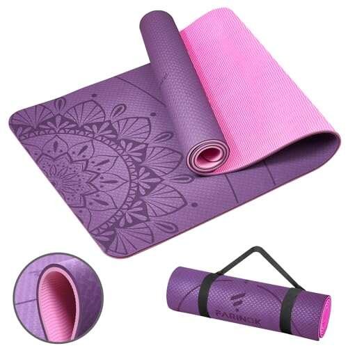Yoga Mat Extra Thick 8MM, High Density Non-Slip Exercise.