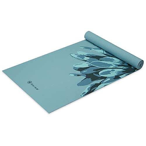 Gaiam Yoga Mat Classic Print Non Slip Fitness Exercise.