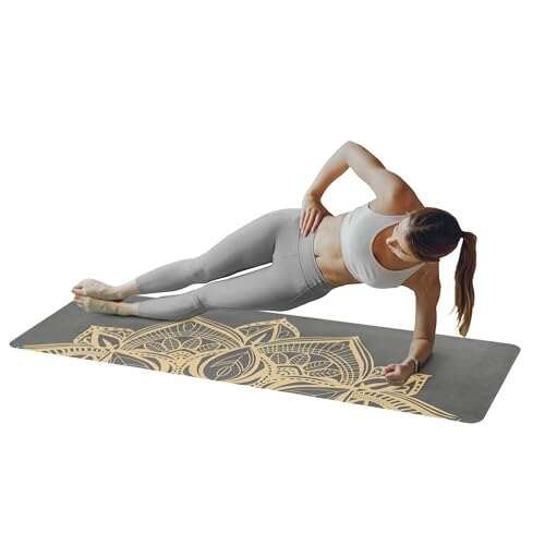 Yoga Mat with Strap - Sweat Absorbent Ultra Grippy.