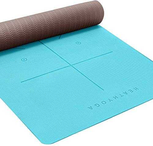 Heathyoga Eco Friendly Non Slip Yoga Mat, with Alignment...