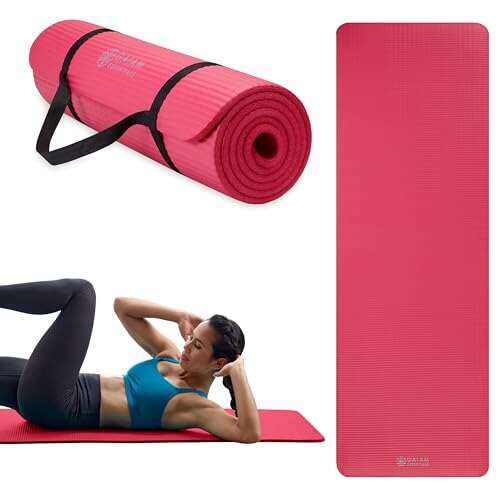 Gaiam Essentials Thick Yoga Mat Fitness & Exercise Mat
