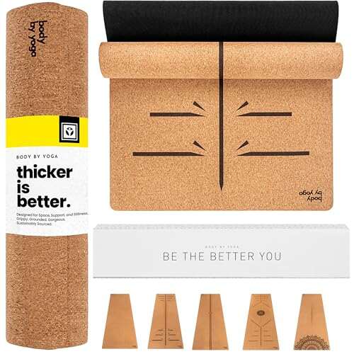 Performance Cork Yoga Mat For Men and Women, Extra Thick.