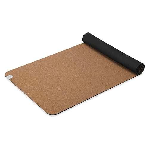 Gaiam Cork Yoga Exercise Mat | Natural Resists Sweat and
