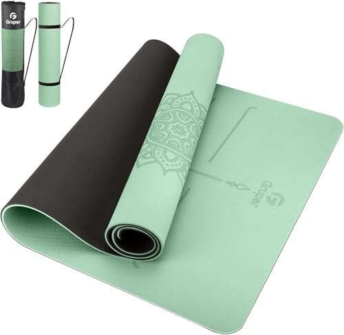 Yoga Mat Non Slip TPE Thick Yoga Mat with Alignment