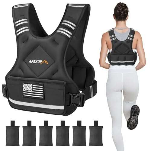 APEXUP Adjustable Weighted Vest, 4-10lb/12-18lb/20-32lb...