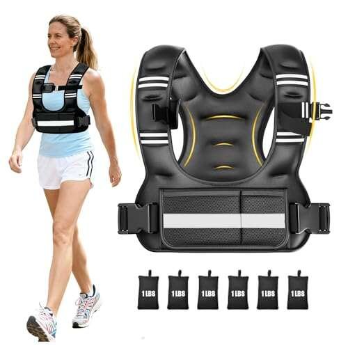 Adjustable Weighted Vest for Women, 6-12lb U-Shaped Rucking...