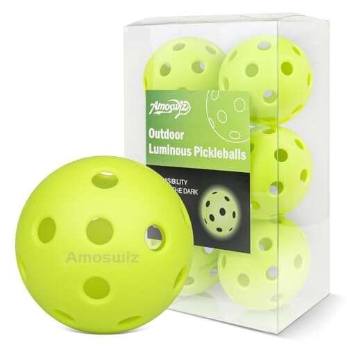 Amoswiz Indoor Pickleball Balls, 6 Pack of High-Visibility...