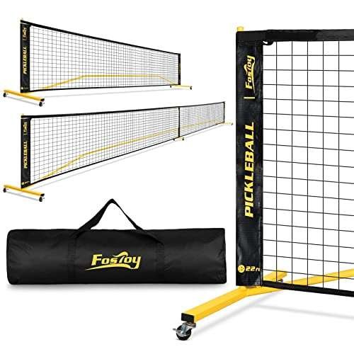 Portable Pickleball Net Set with Wheels, Regulation Size.