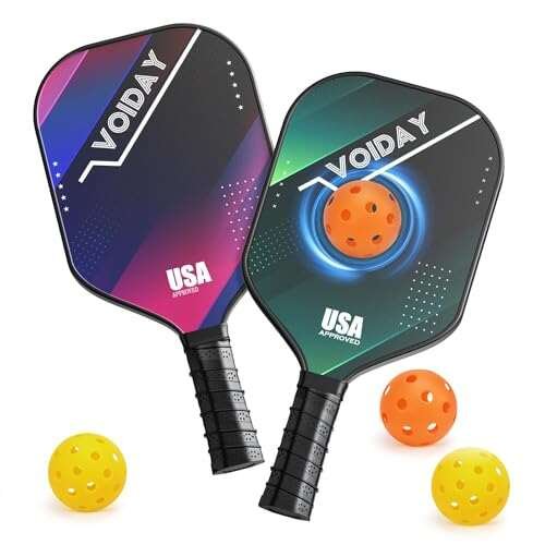 Pickleball Paddles Set of 2, USAPA Approved Fiberglass Set.