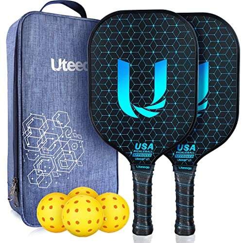 Uteeqe Pickleball Paddles Set of 2, Graphite, Thermoformed.