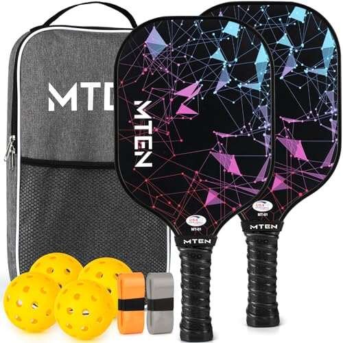 MTEN Pickleball Paddles Set of 2, USAPA Approved Fiberglass