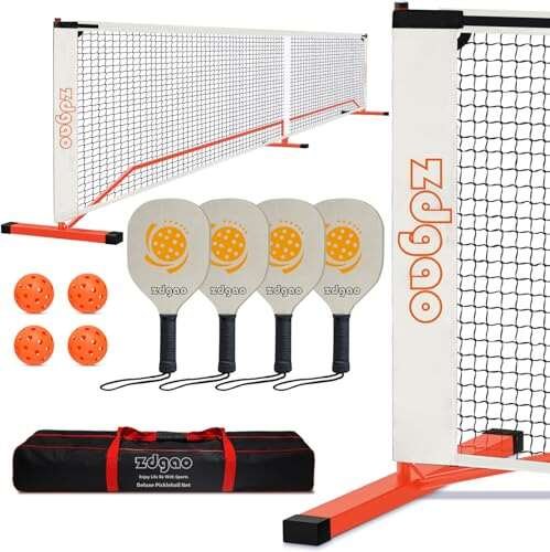 Zdgao Portable Pickleball Net Set with Paddles and Balls.