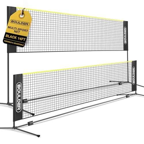BOULDER Portable Badminton Pickleball Net - Foldable,...